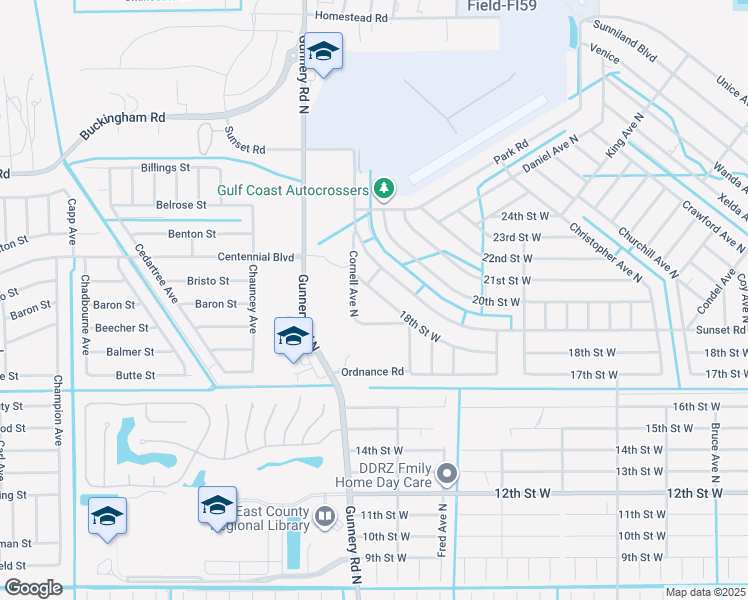 map of restaurants, bars, coffee shops, grocery stores, and more near 3933 18th Street West in Lehigh Acres