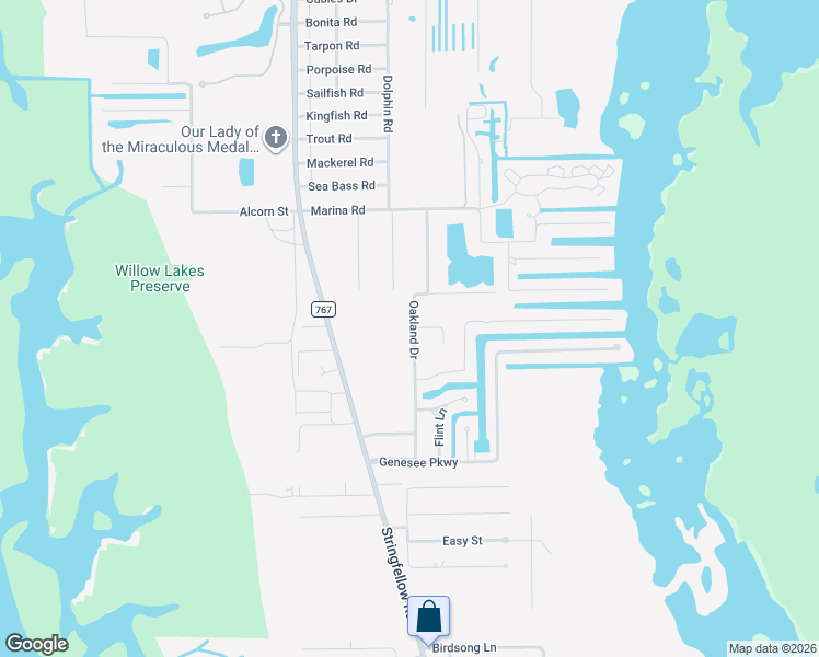 map of restaurants, bars, coffee shops, grocery stores, and more near 11648 Oakland Drive in Bokeelia