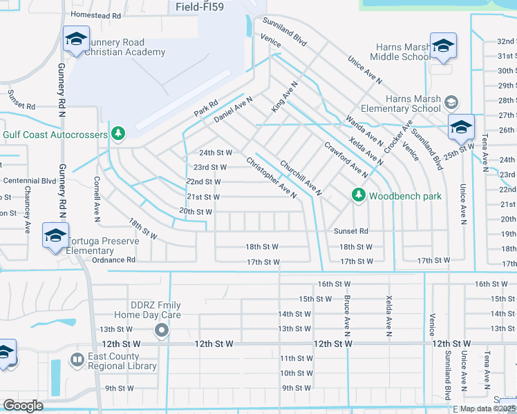 map of restaurants, bars, coffee shops, grocery stores, and more near 3816 20th Street West in Lehigh Acres