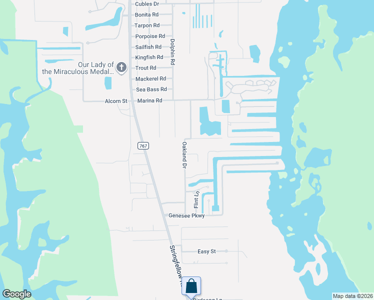 map of restaurants, bars, coffee shops, grocery stores, and more near 11749 Oakland Drive in Bokeelia