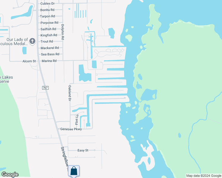 map of restaurants, bars, coffee shops, grocery stores, and more near 5304 Ann Arbor Drive in Bokeelia