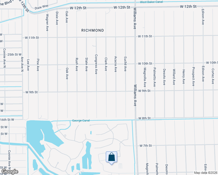 map of restaurants, bars, coffee shops, grocery stores, and more near 905 Clark Avenue in Lehigh Acres