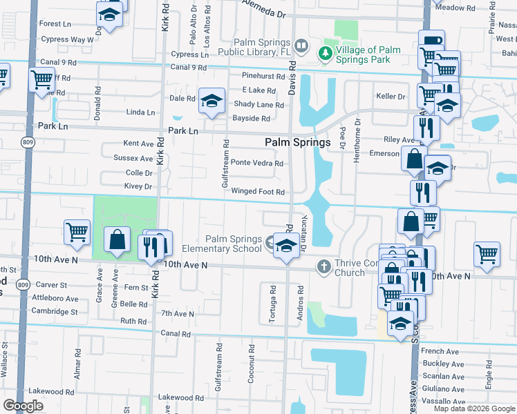 map of restaurants, bars, coffee shops, grocery stores, and more near 328 Riverdale Road in Palm Springs