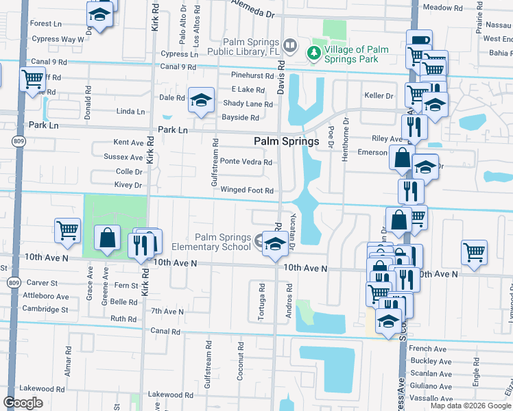 map of restaurants, bars, coffee shops, grocery stores, and more near 328 Riverdale Road in Palm Springs