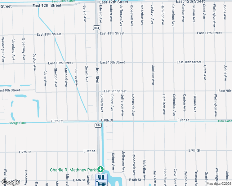 map of restaurants, bars, coffee shops, grocery stores, and more near 2502 East 9th Street in Lehigh Acres