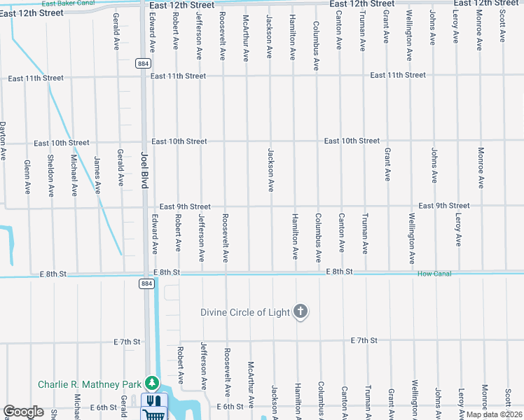map of restaurants, bars, coffee shops, grocery stores, and more near 2804 East 9th Street in Lehigh Acres