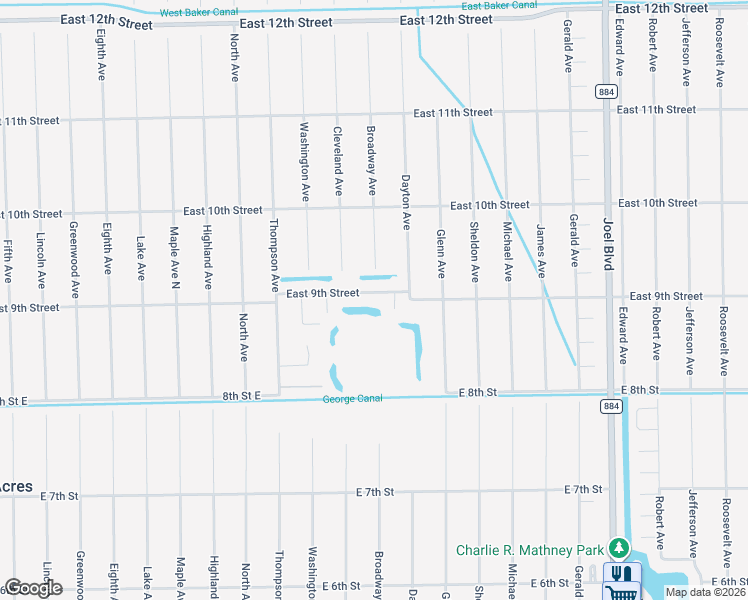 map of restaurants, bars, coffee shops, grocery stores, and more near 1510 East 9th Street in Lehigh Acres