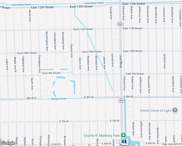 map of restaurants, bars, coffee shops, grocery stores, and more near 1902 East 9th Street in Lehigh Acres