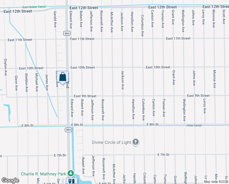 map of restaurants, bars, coffee shops, grocery stores, and more near 2804 East 9th Street in Lehigh Acres