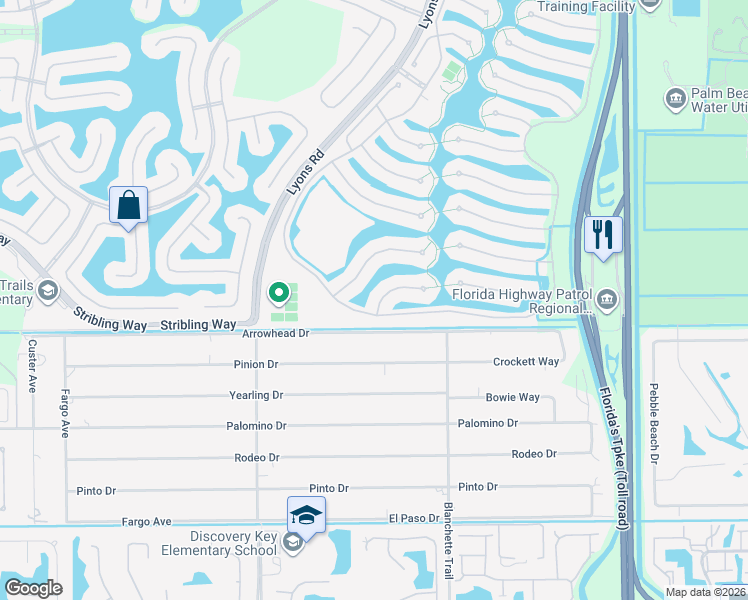 map of restaurants, bars, coffee shops, grocery stores, and more near 3225 Ushant Court in Wellington