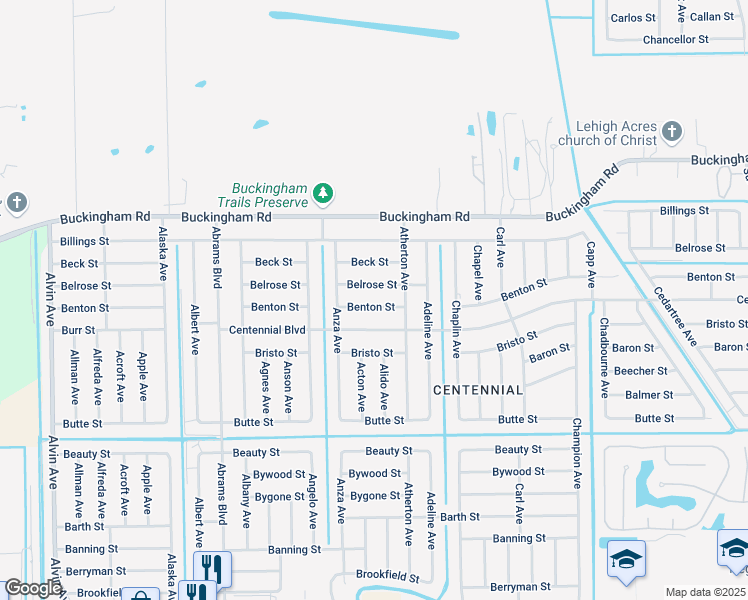 map of restaurants, bars, coffee shops, grocery stores, and more near 5324 Benton Street in Lehigh Acres