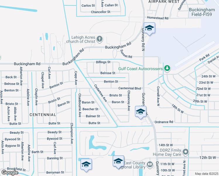 map of restaurants, bars, coffee shops, grocery stores, and more near 5043 Benton Street in Lehigh Acres
