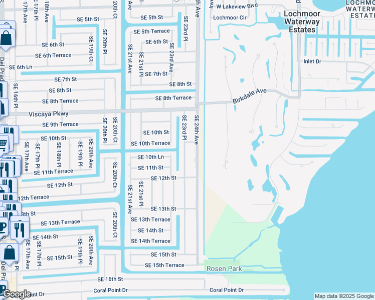 map of restaurants, bars, coffee shops, grocery stores, and more near 946 Southeast 23rd Place in Cape Coral