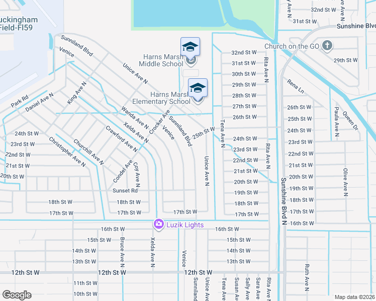 map of restaurants, bars, coffee shops, grocery stores, and more near 1922 Venice Avenue North in Lehigh Acres