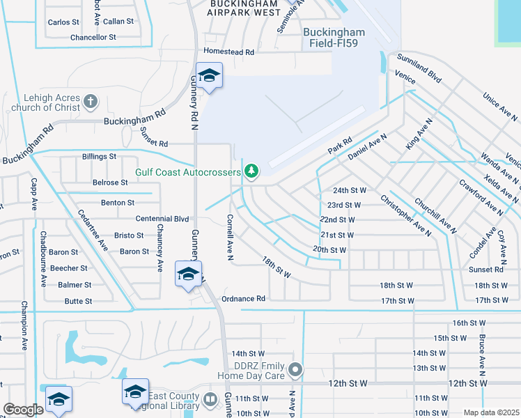 map of restaurants, bars, coffee shops, grocery stores, and more near 3955 20th Street West in Lehigh Acres