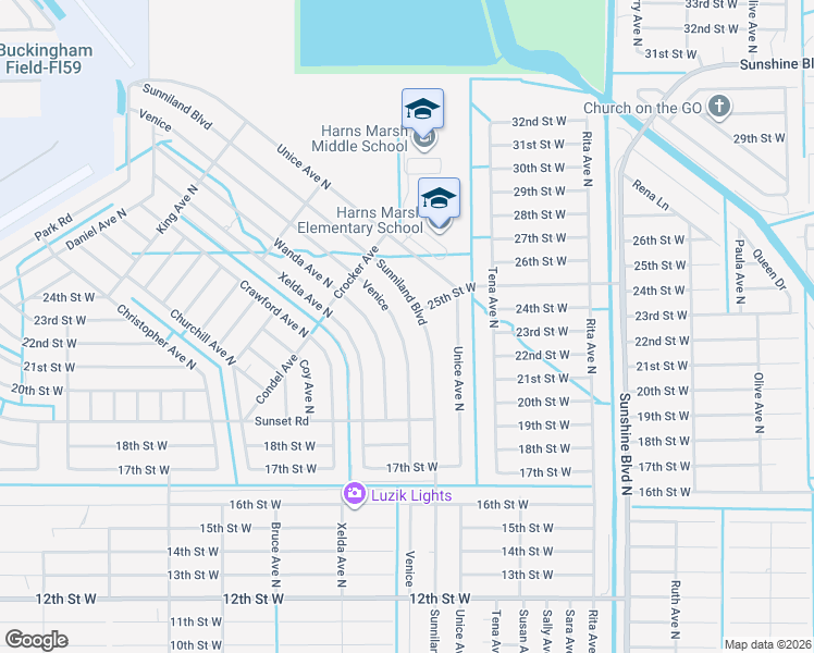 map of restaurants, bars, coffee shops, grocery stores, and more near 1922 Venice Avenue North in Lehigh Acres