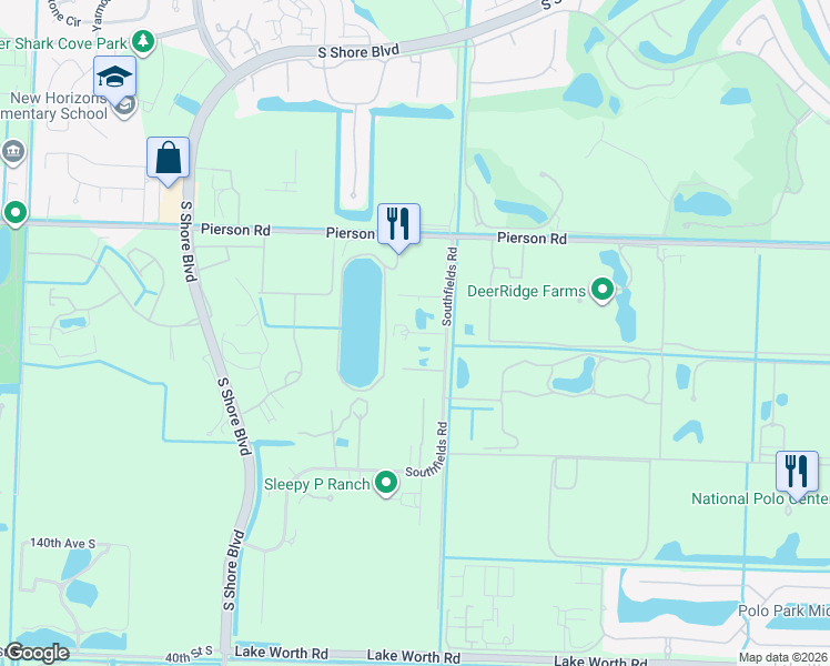 map of restaurants, bars, coffee shops, grocery stores, and more near 13155 Southfields Road in Wellington