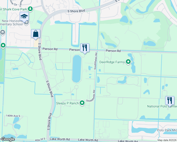 map of restaurants, bars, coffee shops, grocery stores, and more near 13155 Southfields Road in Wellington