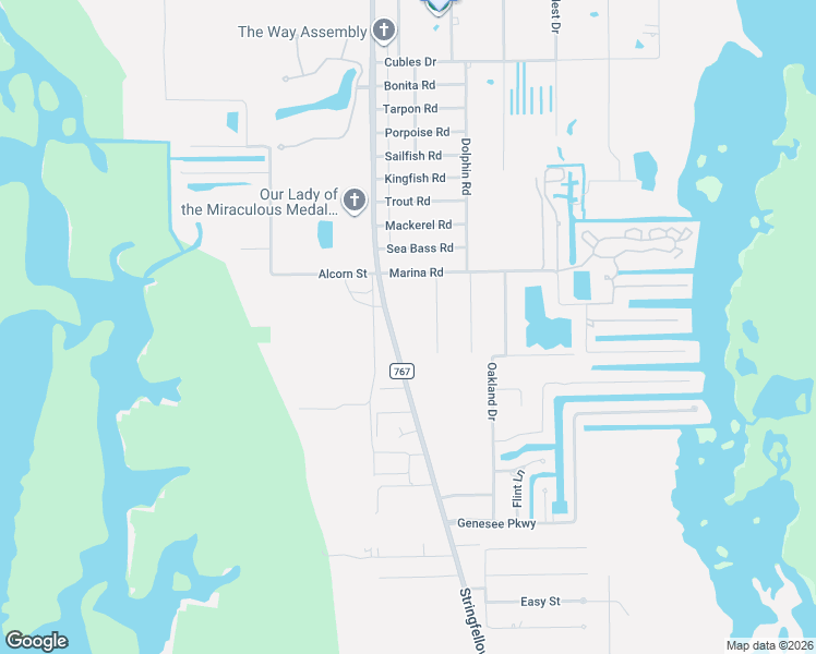 map of restaurants, bars, coffee shops, grocery stores, and more near 11800 Stringfellow Road in Bokeelia