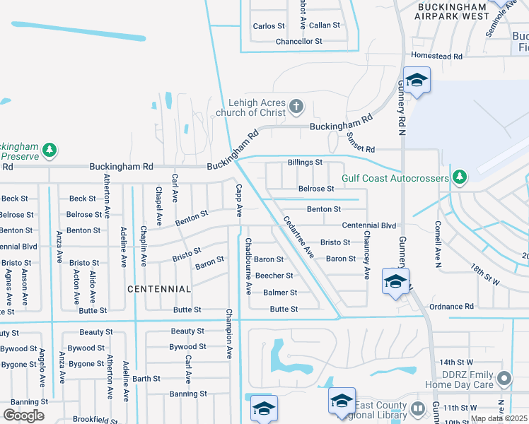 map of restaurants, bars, coffee shops, grocery stores, and more near 5129 Benton Court in Lehigh Acres