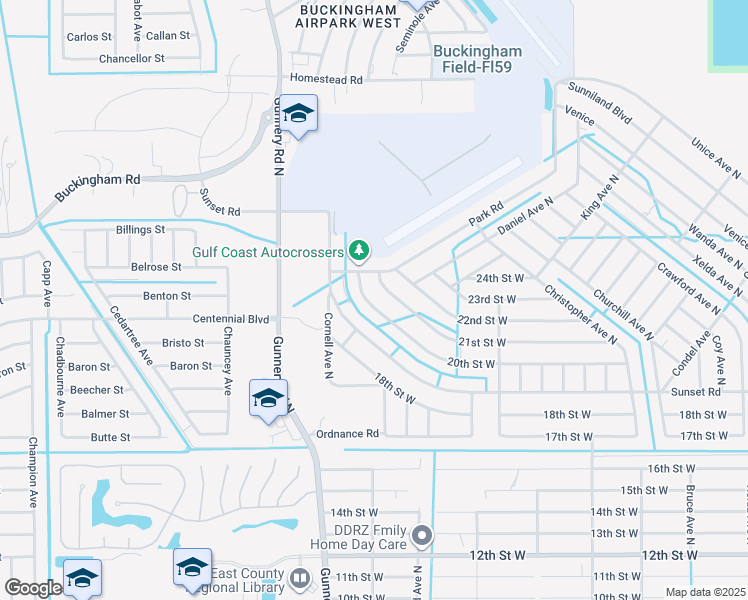 map of restaurants, bars, coffee shops, grocery stores, and more near 3955 20th Street West in Lehigh Acres