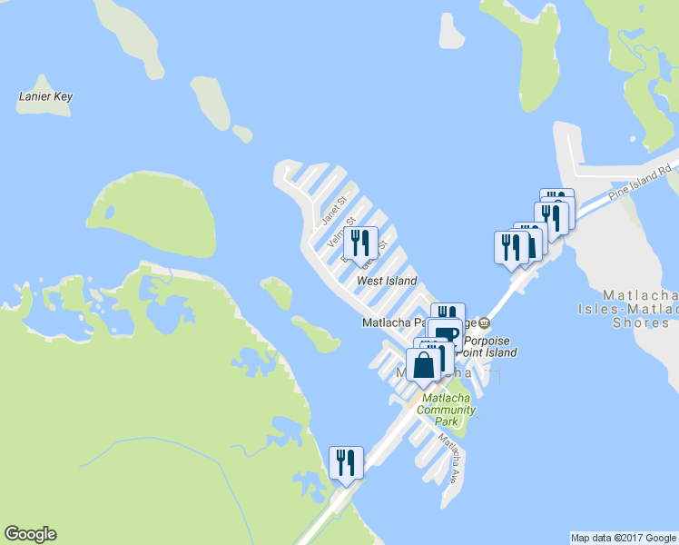 map of restaurants, bars, coffee shops, grocery stores, and more near 2837 Bruce Street in Matlacha