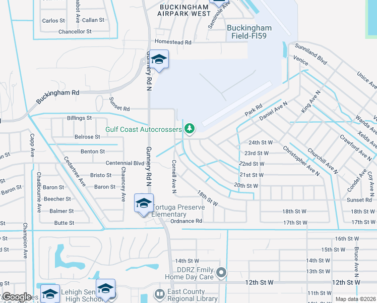 map of restaurants, bars, coffee shops, grocery stores, and more near 3955 20th Street West in Lehigh Acres