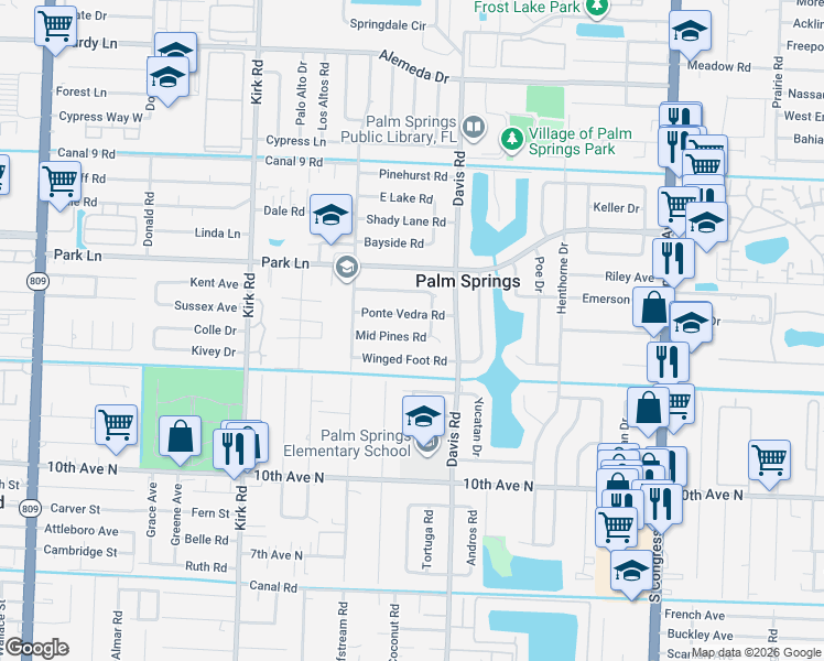 map of restaurants, bars, coffee shops, grocery stores, and more near 328 Mid Pines Road in Palm Springs