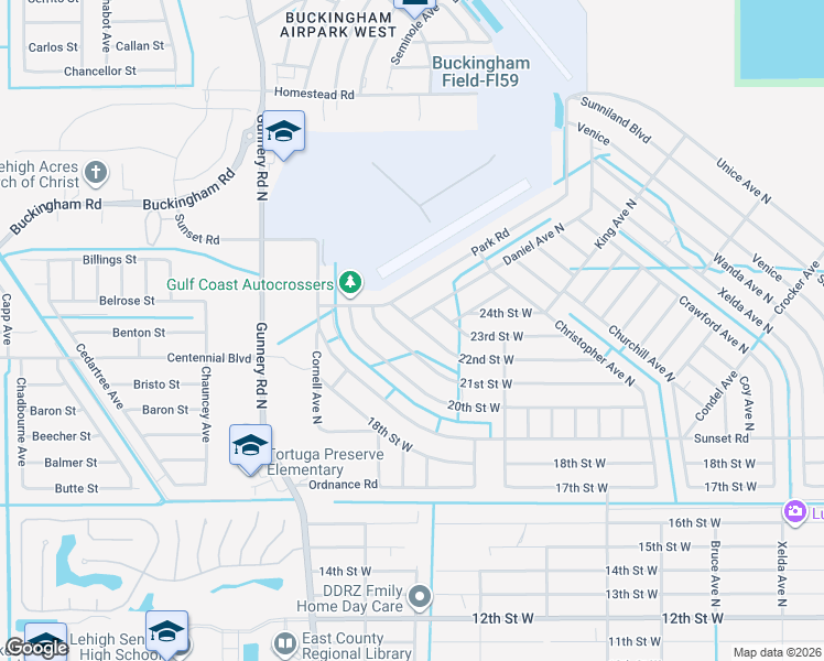 map of restaurants, bars, coffee shops, grocery stores, and more near 3921 22nd Street West in Lehigh Acres