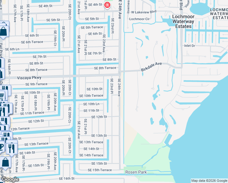 map of restaurants, bars, coffee shops, grocery stores, and more near 946 Southeast 23rd Place in Cape Coral
