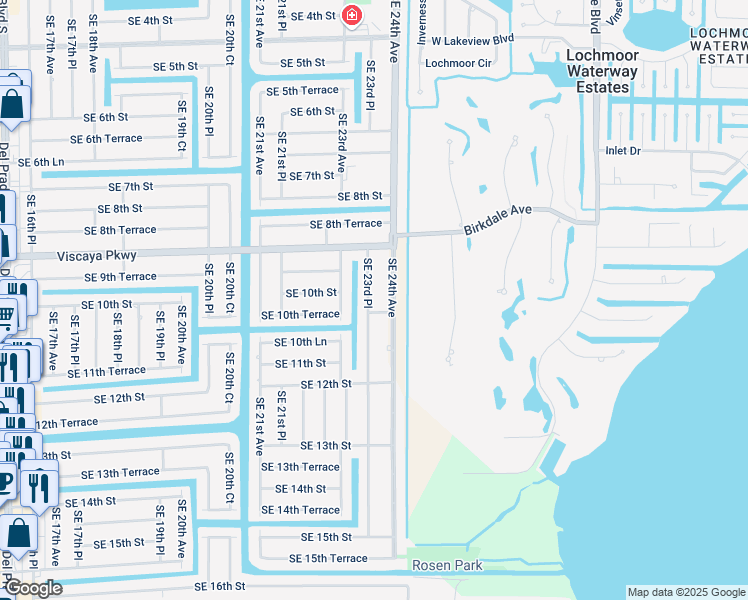 map of restaurants, bars, coffee shops, grocery stores, and more near 946 Southeast 23rd Place in Cape Coral