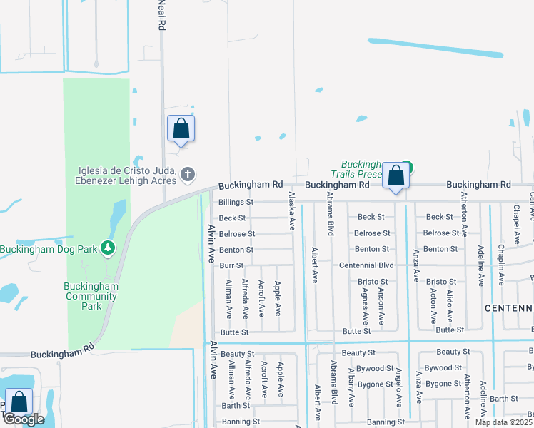 map of restaurants, bars, coffee shops, grocery stores, and more near 5546 Beck Street in Lehigh Acres