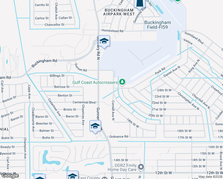 map of restaurants, bars, coffee shops, grocery stores, and more near 3977 Sunset Road in Lehigh Acres
