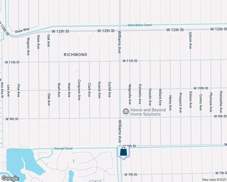 map of restaurants, bars, coffee shops, grocery stores, and more near 1105 West 10th Street in Lehigh Acres