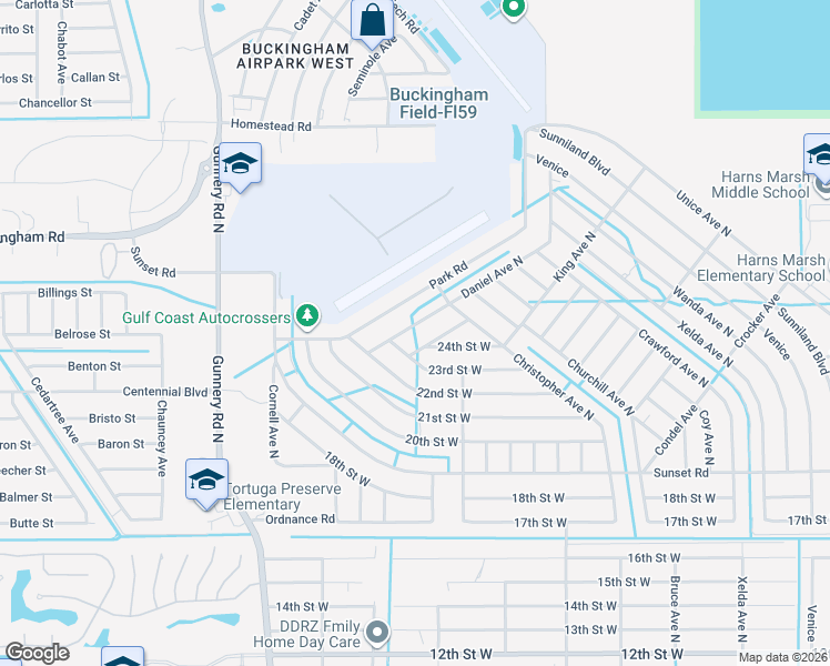 map of restaurants, bars, coffee shops, grocery stores, and more near 2314 Daniel Avenue North in Lehigh Acres