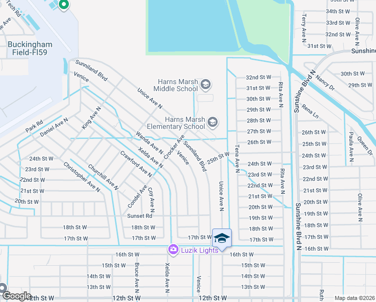 map of restaurants, bars, coffee shops, grocery stores, and more near 1938 Venice Avenue North in Lehigh Acres