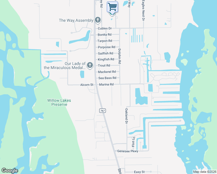 map of restaurants, bars, coffee shops, grocery stores, and more near 5931 Marina Rd in Bokeelia