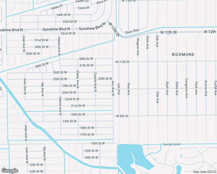 map of restaurants, bars, coffee shops, grocery stores, and more near 2505 24th Street West in Lehigh Acres