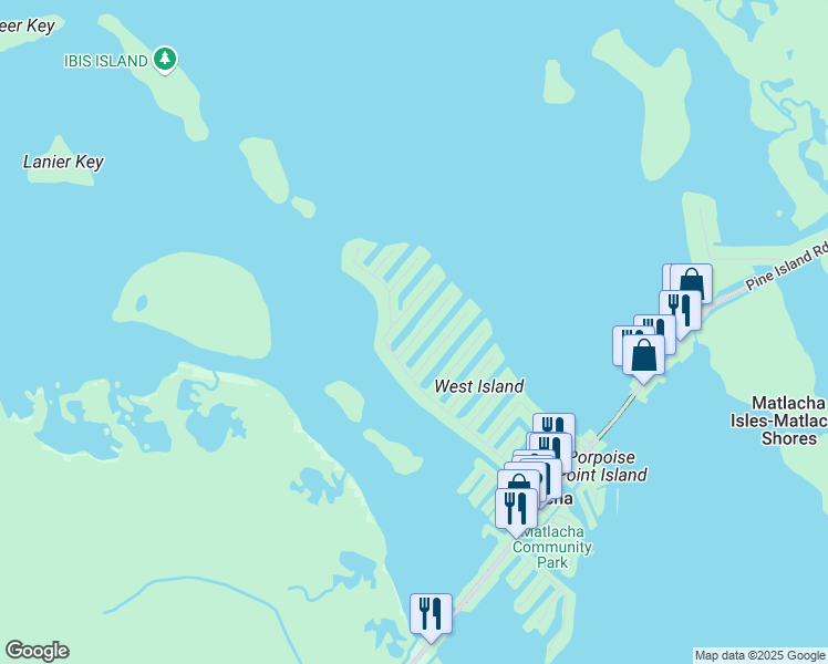 map of restaurants, bars, coffee shops, grocery stores, and more near 2822 Velma Street in Matlacha