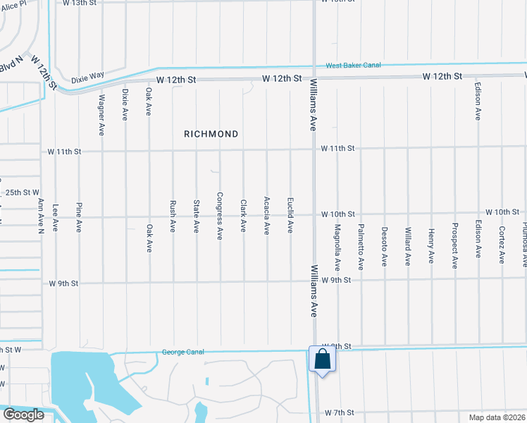 map of restaurants, bars, coffee shops, grocery stores, and more near 1300 West 10th Street in Lehigh Acres