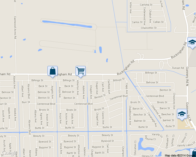 map of restaurants, bars, coffee shops, grocery stores, and more near 5234 Billings Street in Lehigh Acres