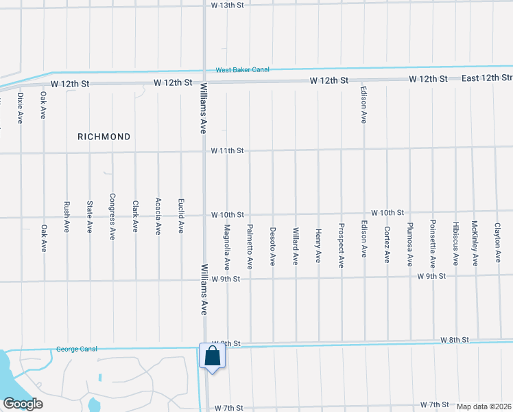 map of restaurants, bars, coffee shops, grocery stores, and more near 806 West 10th Street in Lehigh Acres