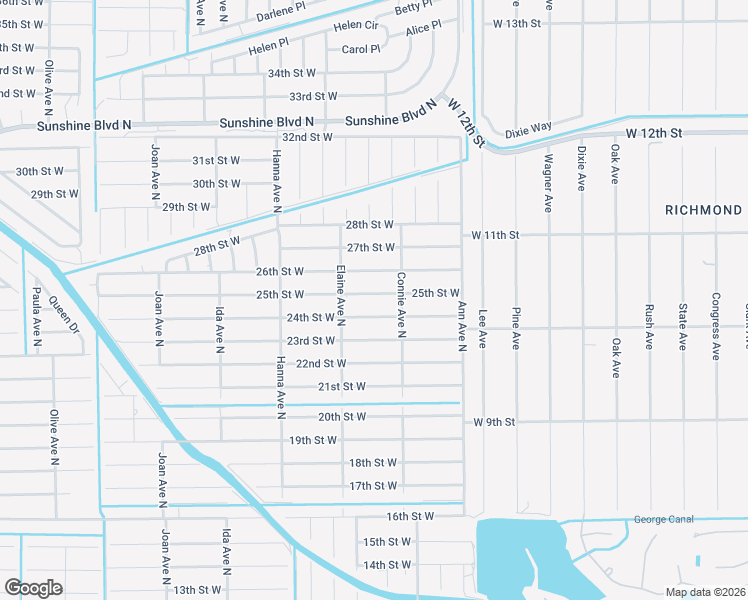 map of restaurants, bars, coffee shops, grocery stores, and more near 2612 25th Street West in Lehigh Acres