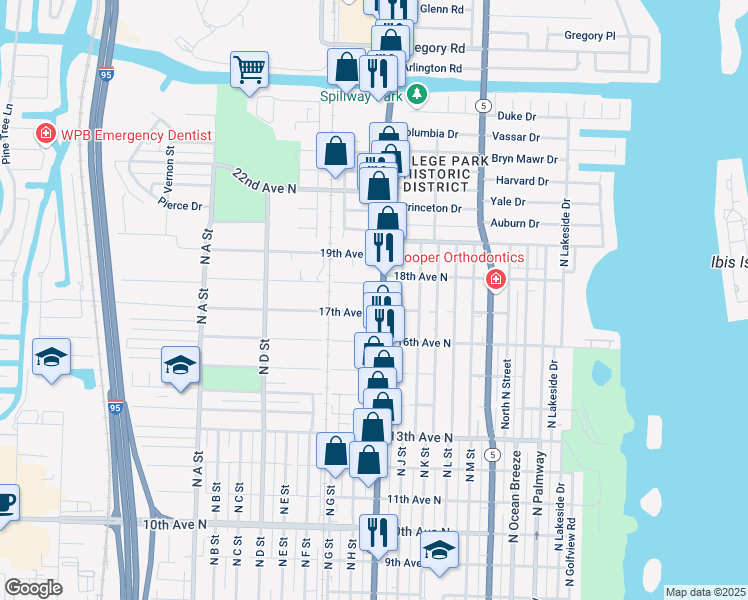 map of restaurants, bars, coffee shops, grocery stores, and more near 1732 State Highway 805 in Lake Worth