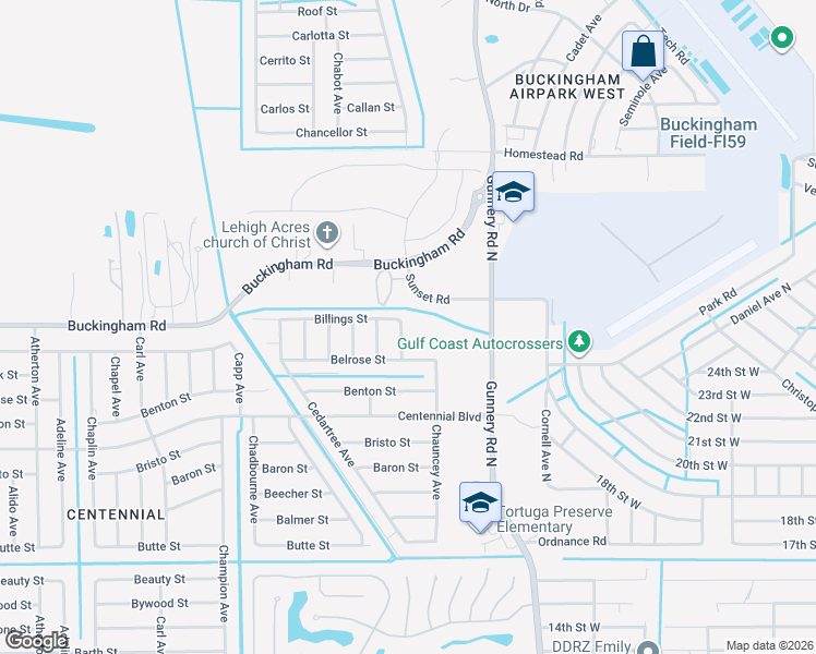 map of restaurants, bars, coffee shops, grocery stores, and more near 5031 Sunset Road in Lehigh Acres