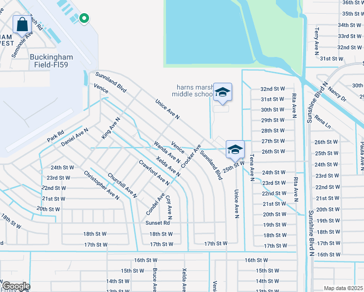 map of restaurants, bars, coffee shops, grocery stores, and more near 2006 Venice Avenue North in Lehigh Acres