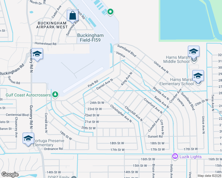map of restaurants, bars, coffee shops, grocery stores, and more near 2419 Dickens Ave N in Lehigh Acres