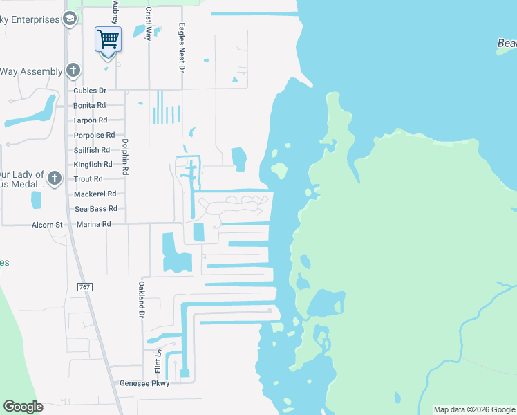 map of restaurants, bars, coffee shops, grocery stores, and more near 5361 Blue Crab Circle in Bokeelia
