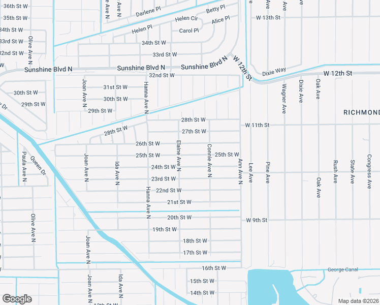 map of restaurants, bars, coffee shops, grocery stores, and more near 2612 25th Street West in Lehigh Acres