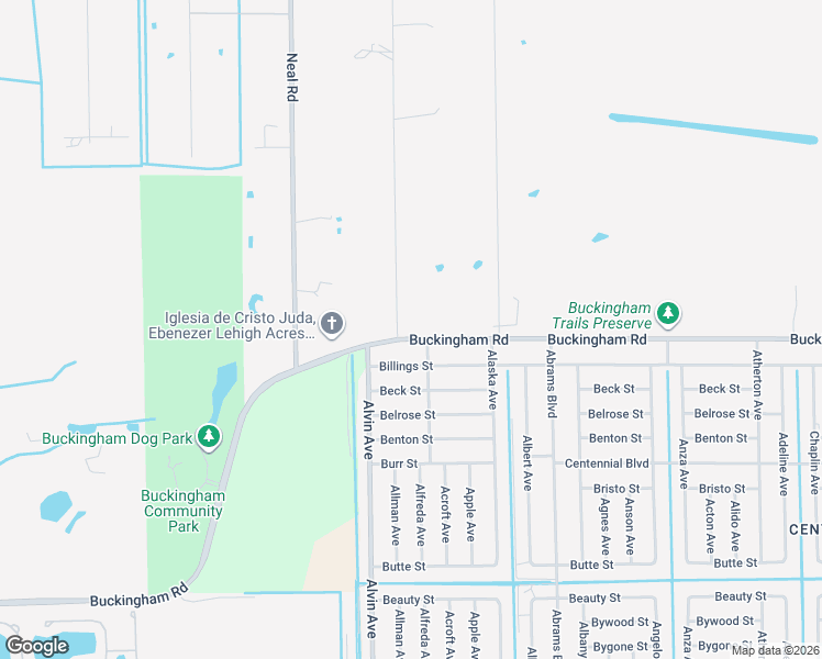 map of restaurants, bars, coffee shops, grocery stores, and more near 9290 Buckingham Road in Fort Myers